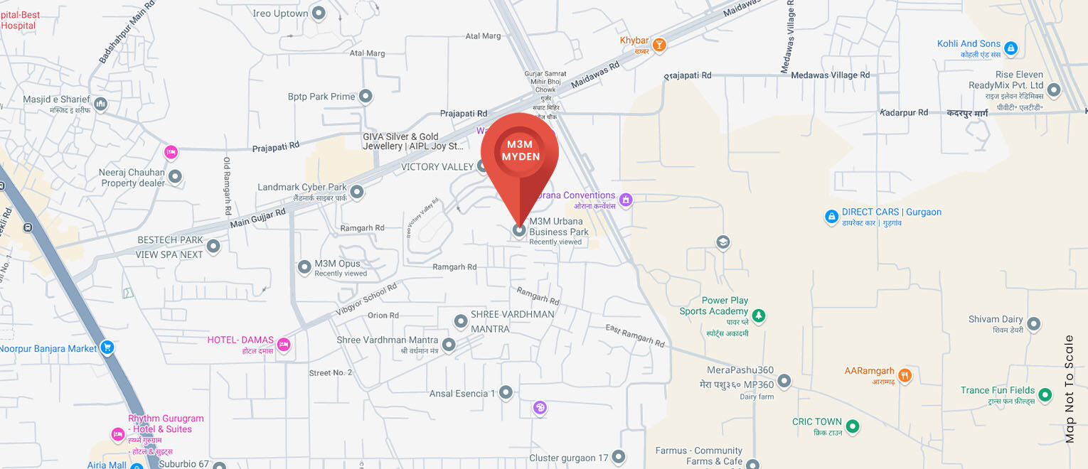M3M Urbana location — Sector 67, Golf Course Extension Road, Gurugram